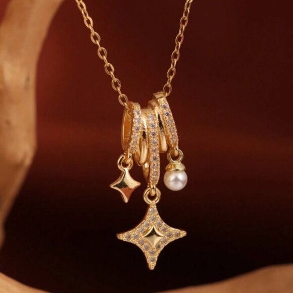 “Glimmer” Charm Necklace in Gold ✨ - Picture 1 of 5